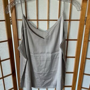 Wantschun Womens Silk Satin Tank Tops Summer Tank Shirt Round Neck Sleeveless L